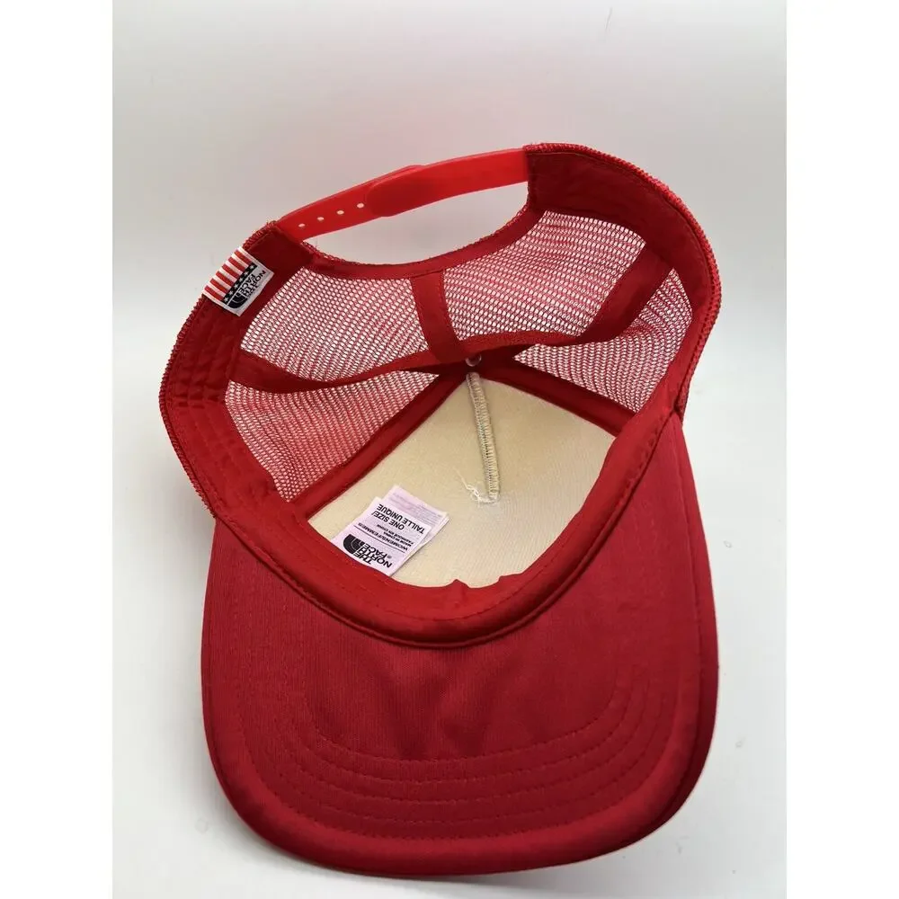 The OP North Face Red White Stars Stripes Flag Mesh Trucker Hat Cap One Size All